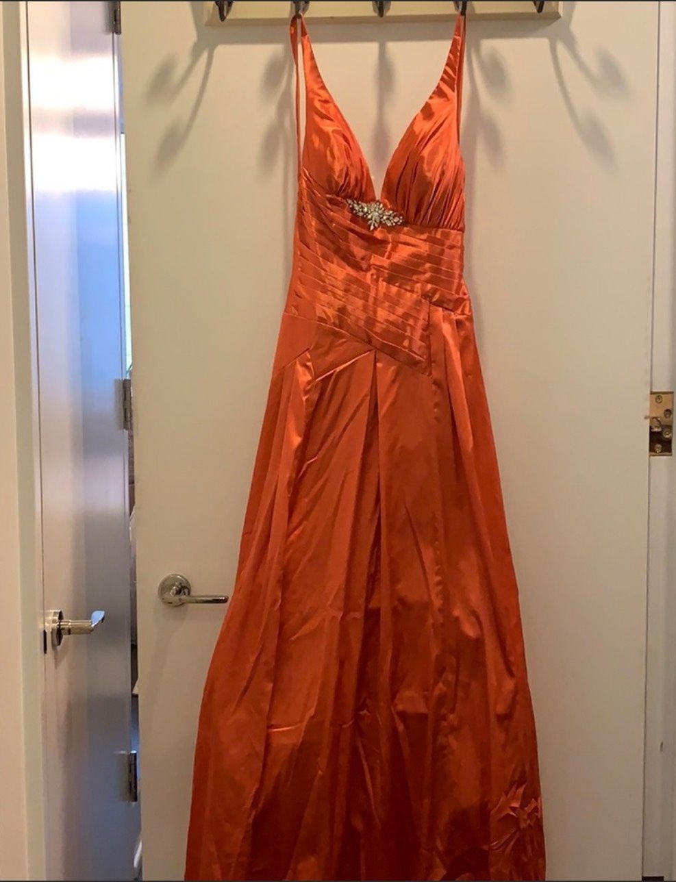 La Femme Size 2 Prom Sequined Orange Ball Gown on Queenly