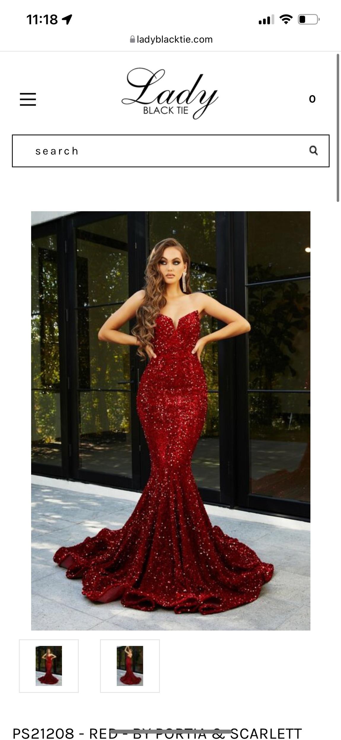Size 4 Prom Strapless Sequined Red Mermaid Dress on Queenly