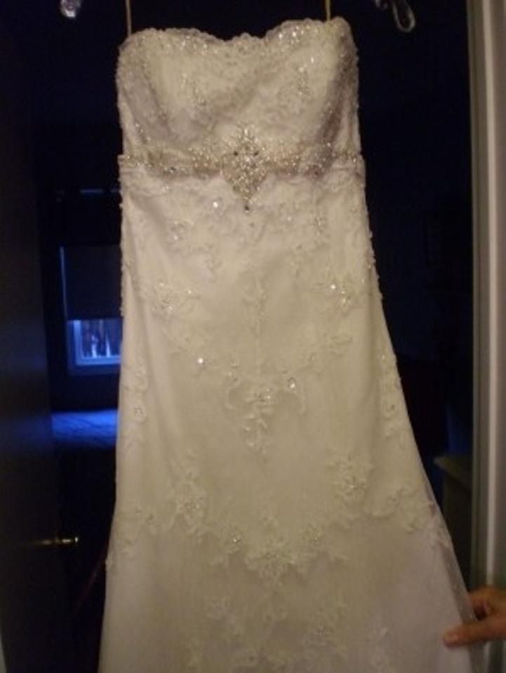 Maggie Sottero Size 8 Strapless Lace White Floor Length Maxi on Queenly