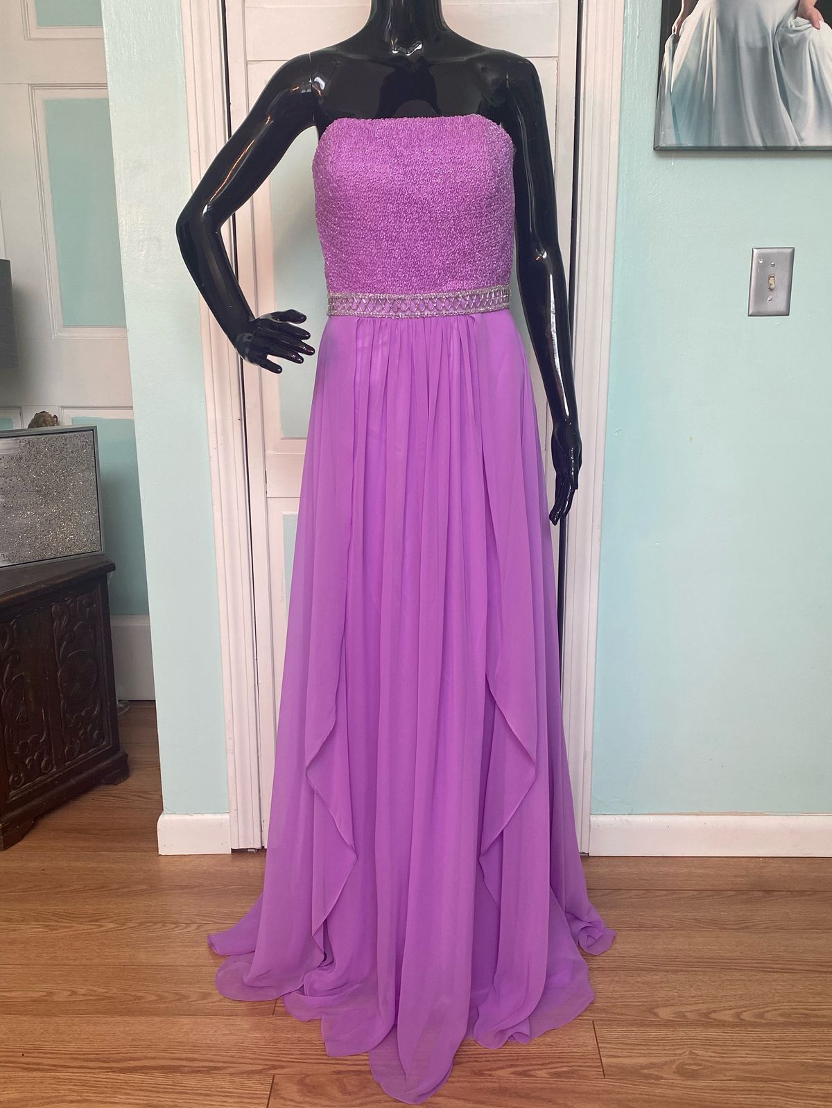 Angela and Alison Size 12 Prom Purple A-line Dress on Queenly