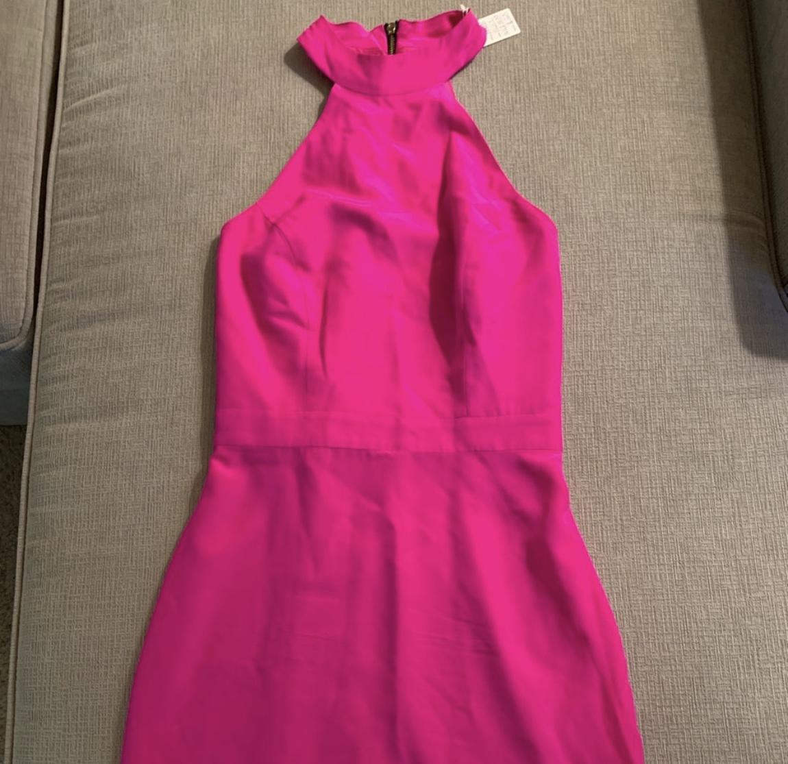 Naven Size 6 Homecoming Satin Hot Pink Cocktail Dress on Queenly