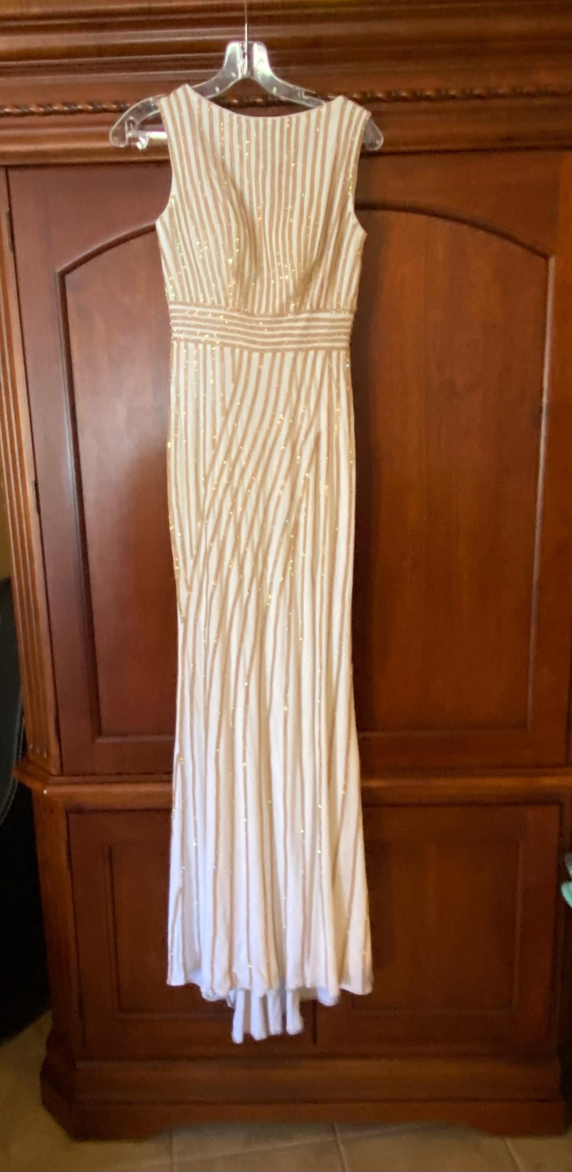 Jovani Size 0 White Floor Length Maxi on Queenly