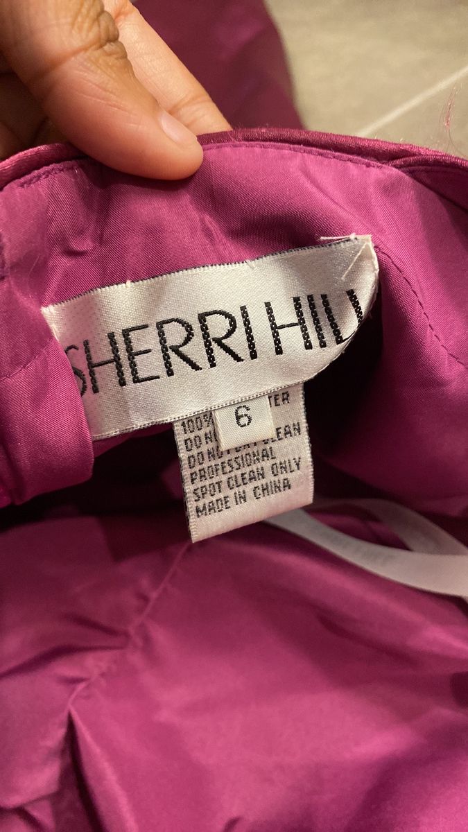 Sherri Hill Size 6 Prom High Neck Satin Purple A-line Dress on Queenly