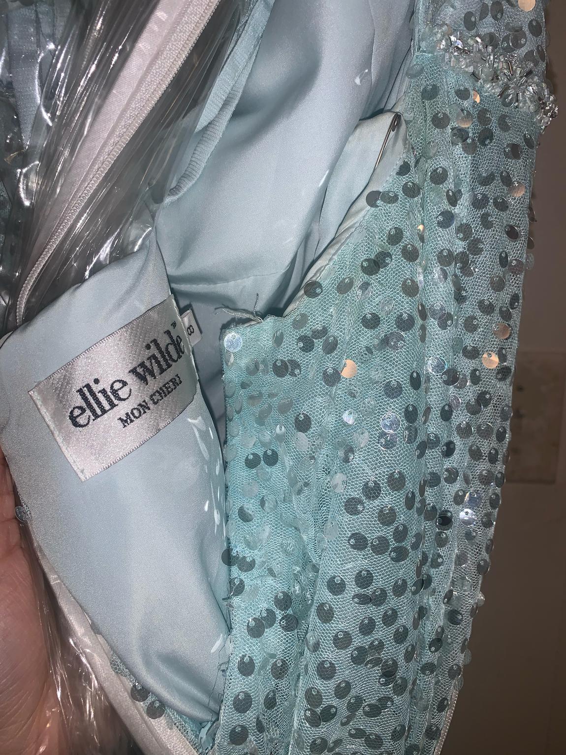 Ellie Wilde Size 00 Sequined Light Green Ball Gown on Queenly