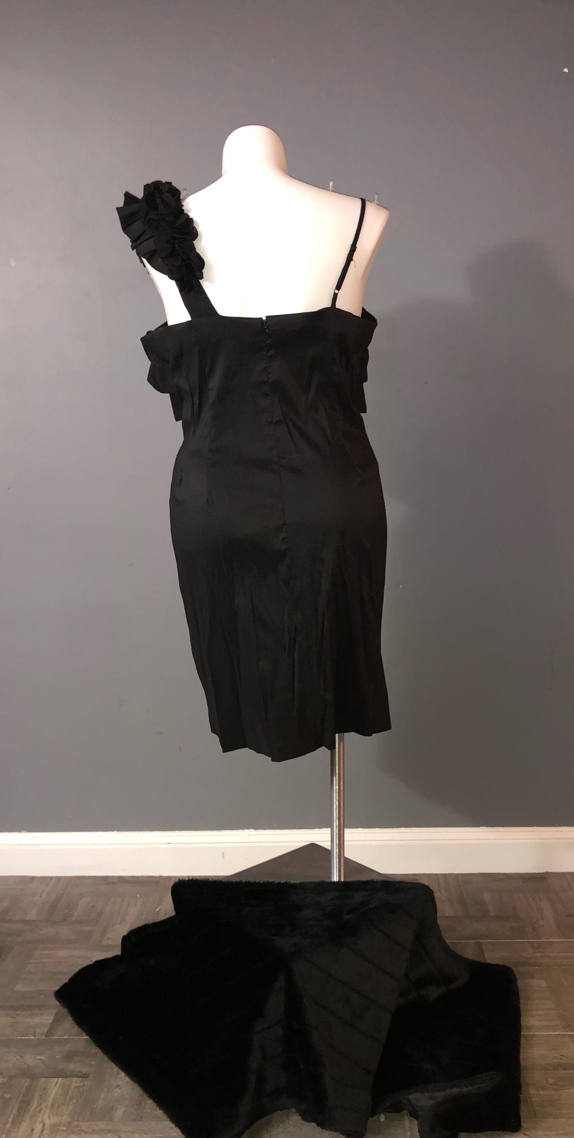 Plus Size 22 Prom One Shoulder Black Cocktail Dress on Queenly