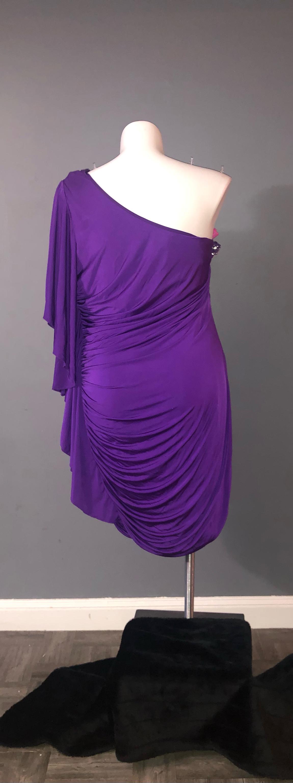 Plus Size 22 Prom One Shoulder Purple Cocktail Dress on Queenly