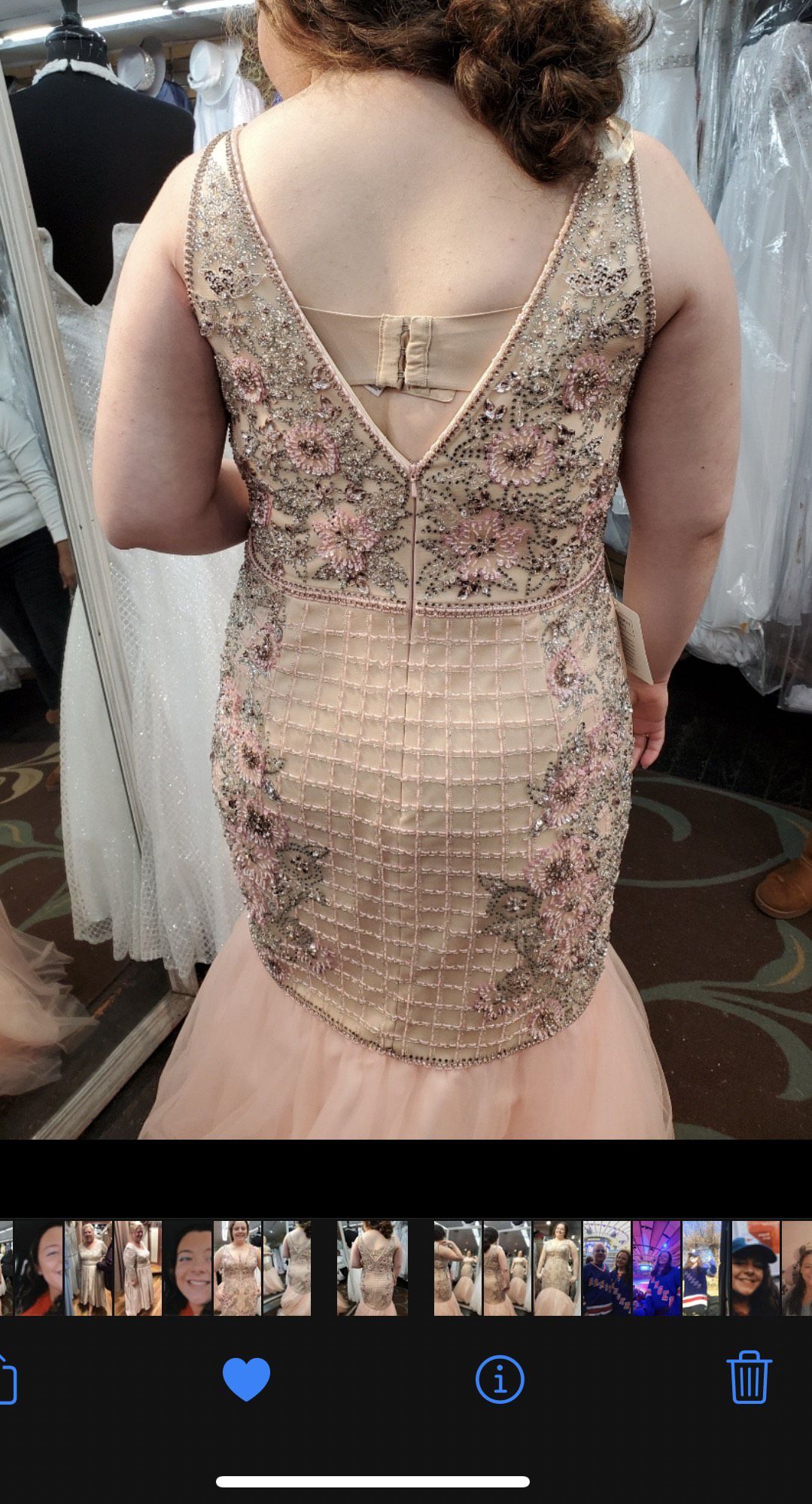 Plus Size 16 Prom Sheer Nude Mermaid Dress on Queenly