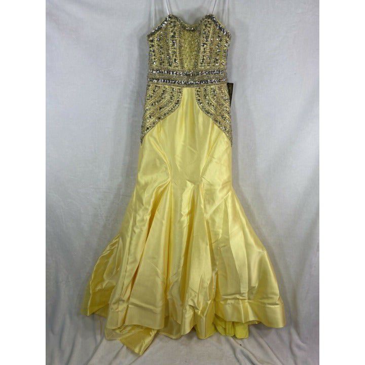 Mac Duggal Size 4 Prom Yellow Mermaid Dress on Queenly