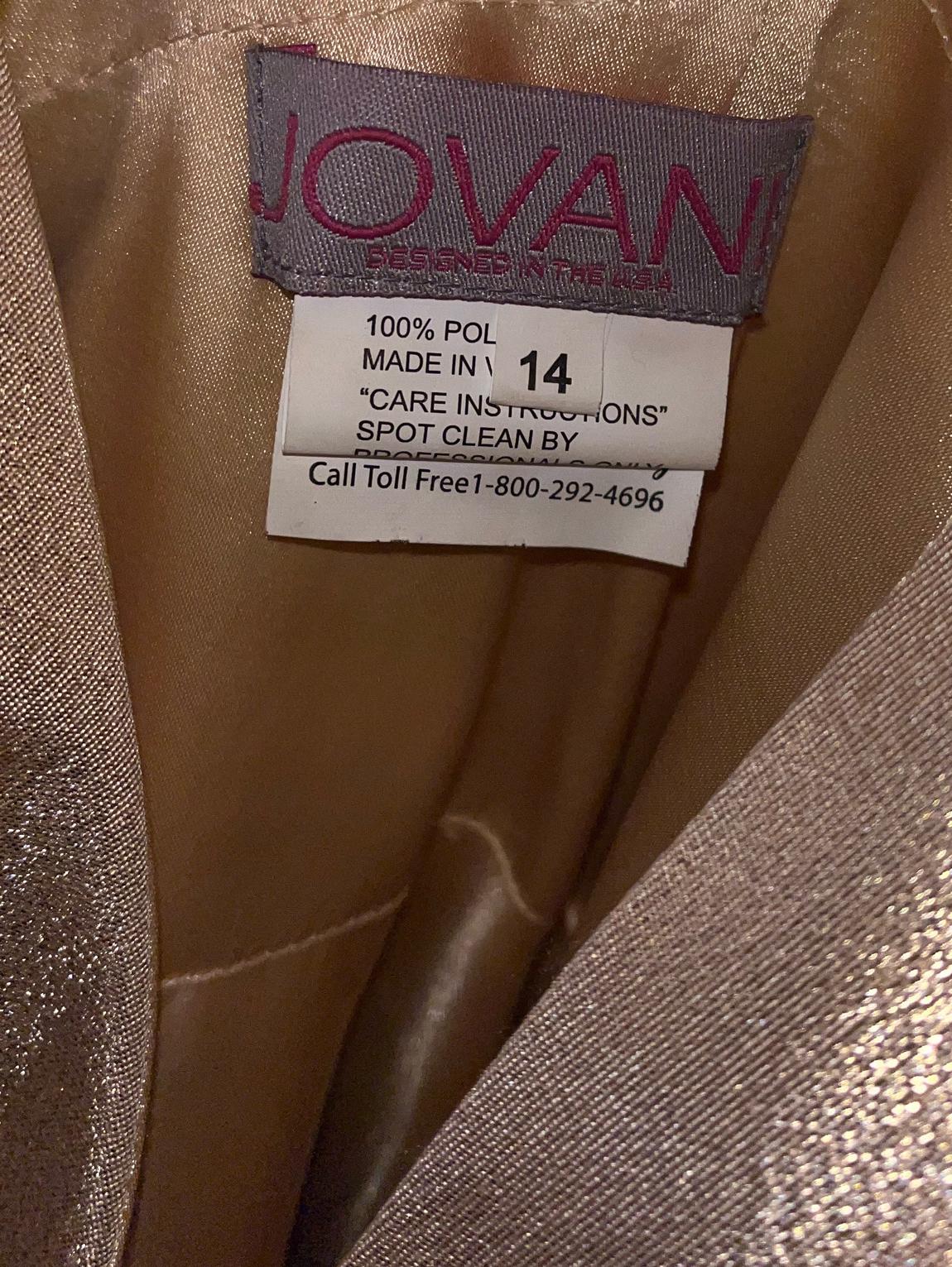 Jovani Size 14 Prom Gold A-line Dress on Queenly