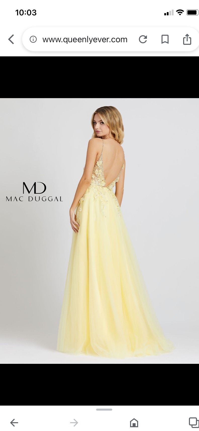 Mac Duggal Size 6 Prom Yellow A-line Dress on Queenly