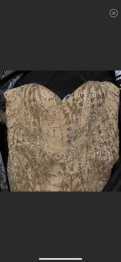 Ellie Wilde Size 14 Prom Gold Mermaid Dress on Queenly