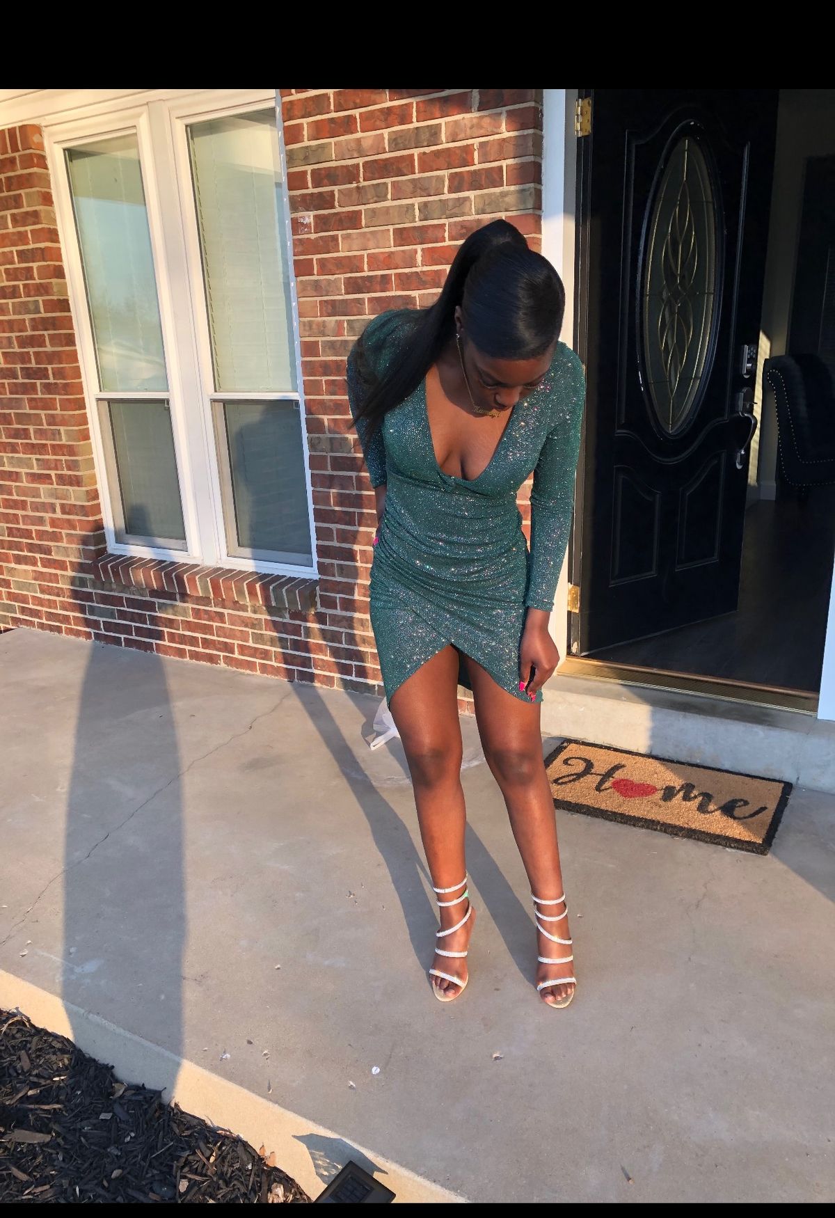 Size 4 Green Side Slit Dress on Queenly