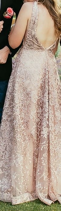 Sherri Hill Size 6 Prom Plunge Lace Light Pink A-line Dress on Queenly