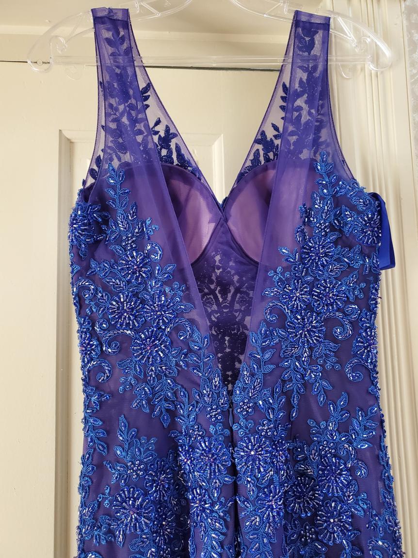 Colors Size 4 Sheer Blue Mermaid Dress on Queenly