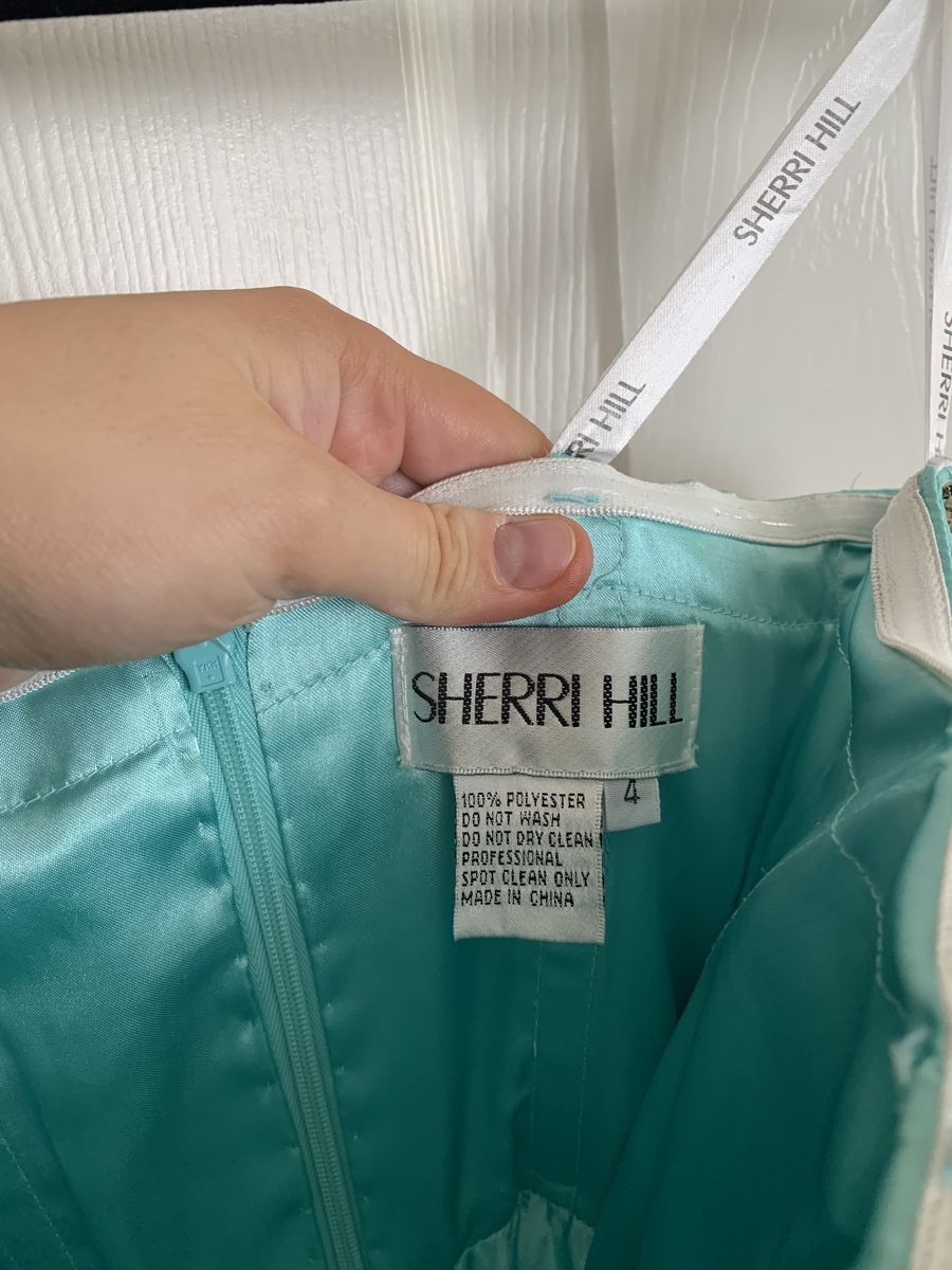 Sherri Hill Size 4 Prom Strapless Light Blue Ball Gown on Queenly