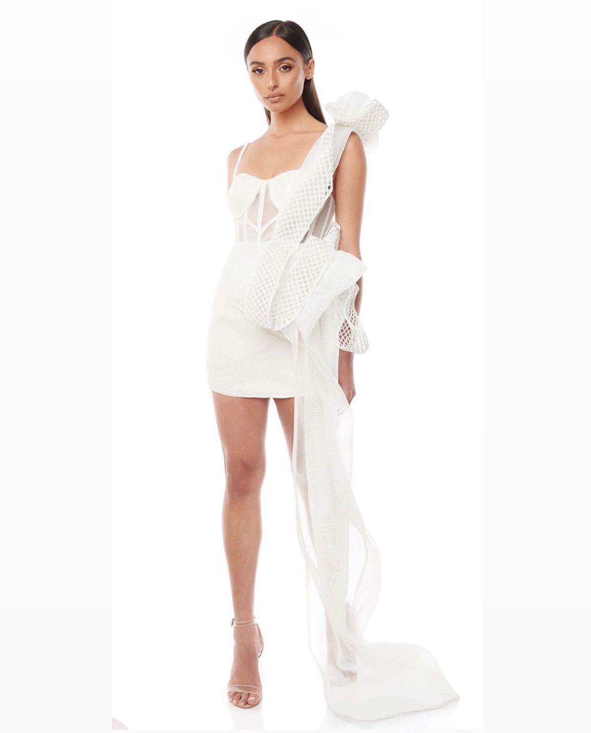 Eliya the label Size 4 Sheer White Cocktail Dress on Queenly