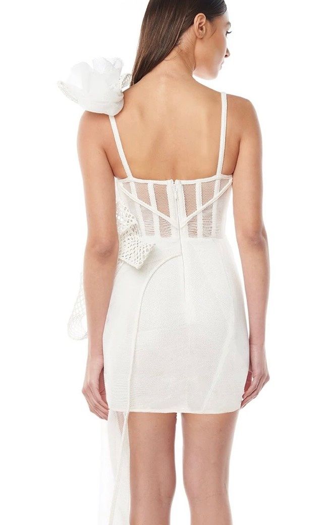 Eliya the label Size 4 Sheer White Cocktail Dress on Queenly