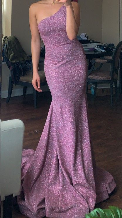 Jovani Size 6 Bridesmaid One Shoulder Light Purple Mermaid Dress on Queenly