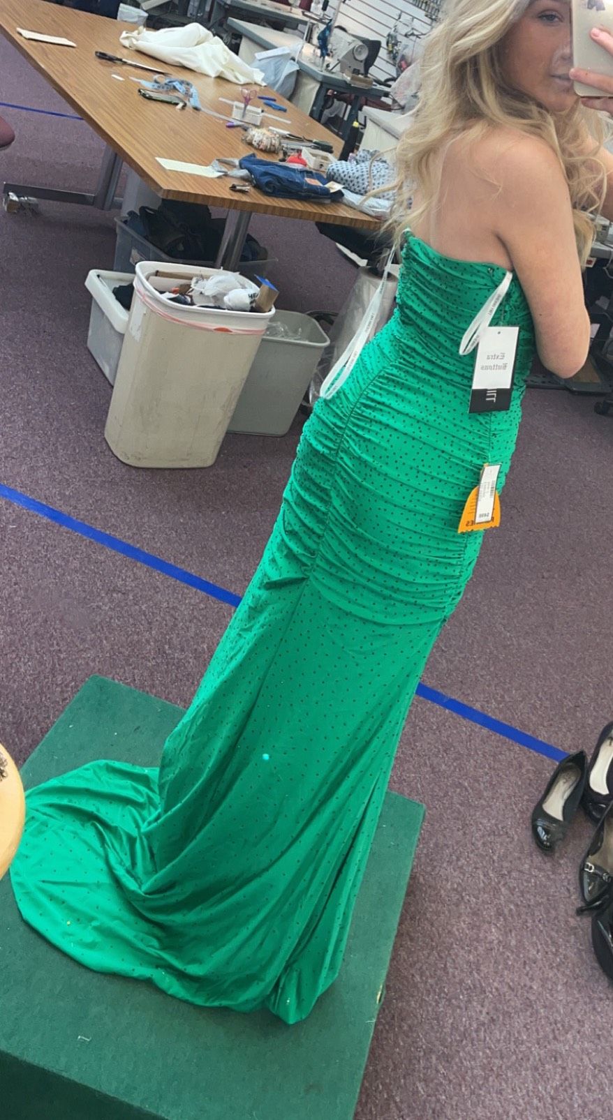 Sherri Hill Size 2 Prom Strapless Satin Emerald Green Floor Length Maxi on Queenly
