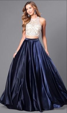 Size 2 Prom Navy Blue A-line Dress on Queenly