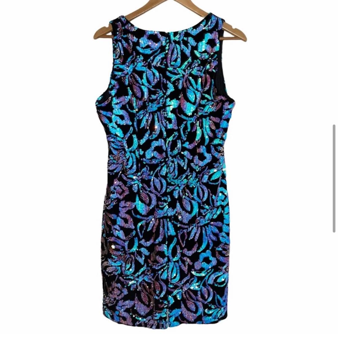 Alexia Admor Size 10 Velvet Blue A-line Dress