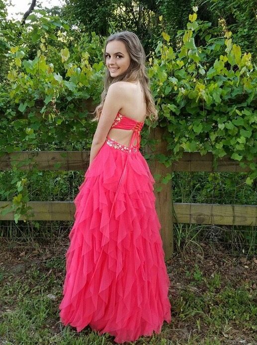 Size 00 Strapless Pink A-line Dress on Queenly
