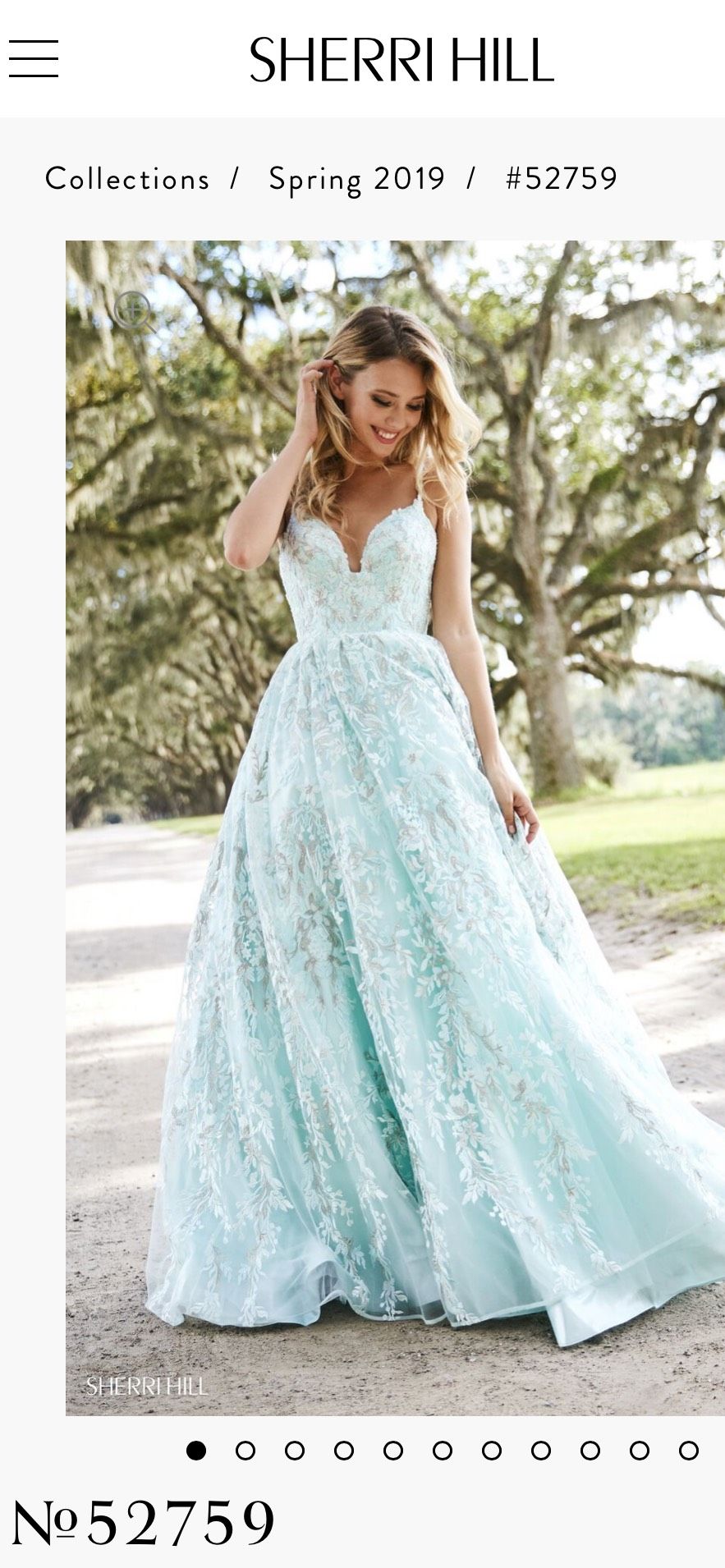 Sherri Hill Size 0 Prom Plunge Lace Light Blue Ball Gown on Queenly