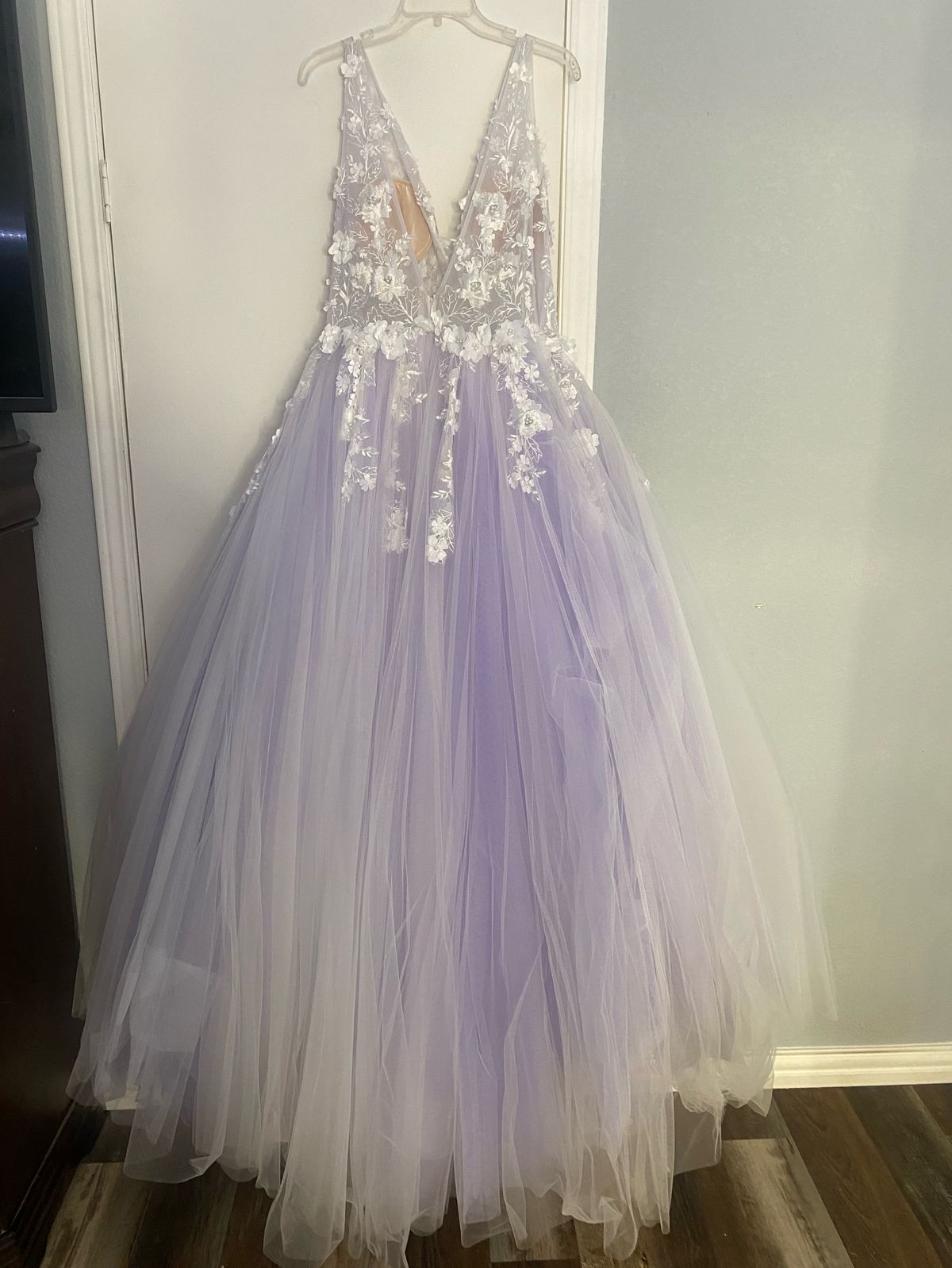 Jovani Plus Size 18 Prom Purple Dress With Train on Queenly
