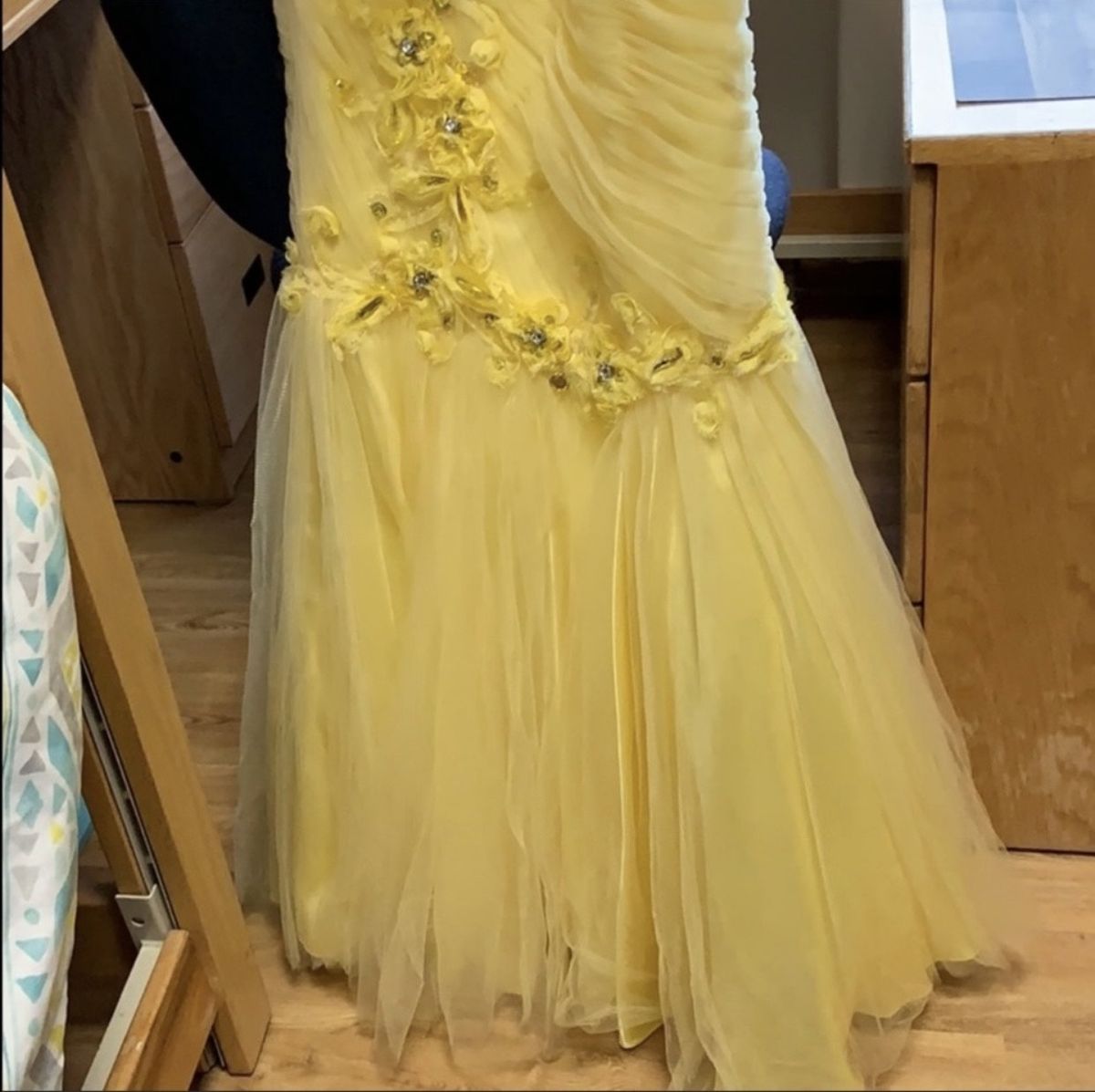 Blush Prom Size 6 Pageant Floral Yellow Mermaid Dress on Queenly