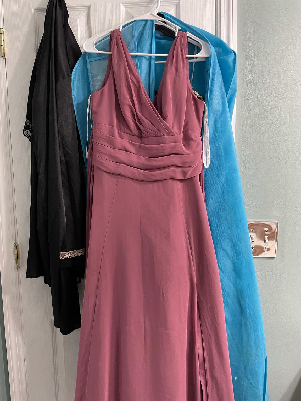 David's Bridal Size 10 Bridesmaid Purple Dress With Train on Queenly