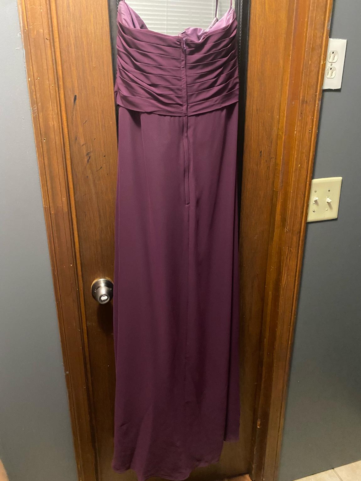 Size 14 Prom Strapless Purple Floor Length Maxi on Queenly