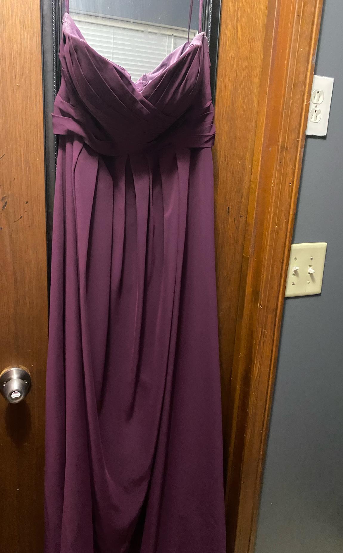 Size 14 Prom Strapless Purple Floor Length Maxi on Queenly