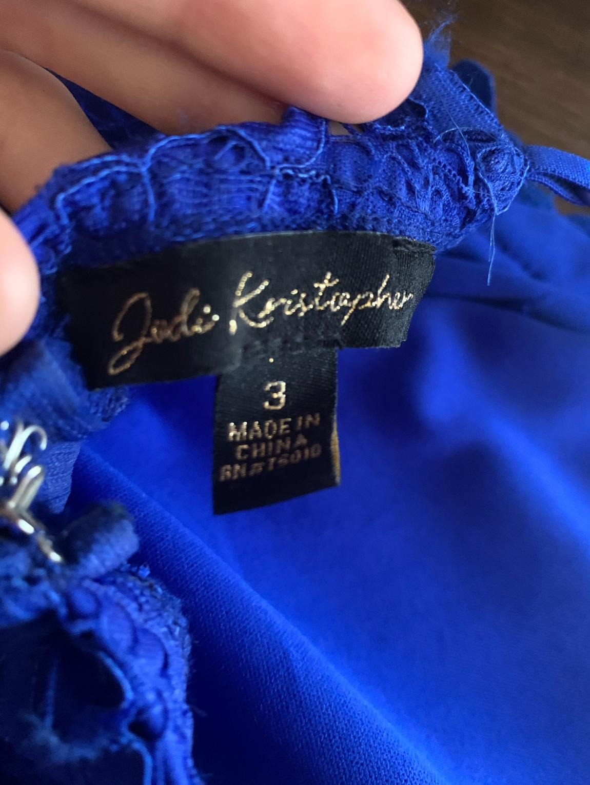 Jade kristopher Girls Size 3 Prom Lace Royal Blue A-line Dress on Queenly