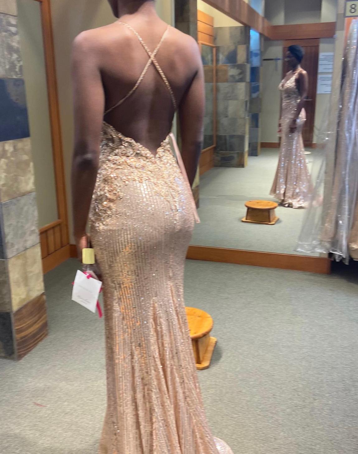 Size 2 Pageant Gold Mermaid Dress on Queenly