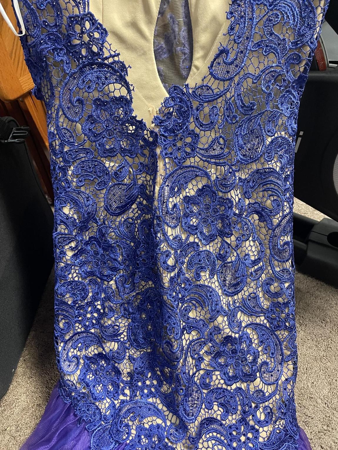 Macdougal retagged by store Size 8 Lace Royal Blue Mermaid Dress on Queenly