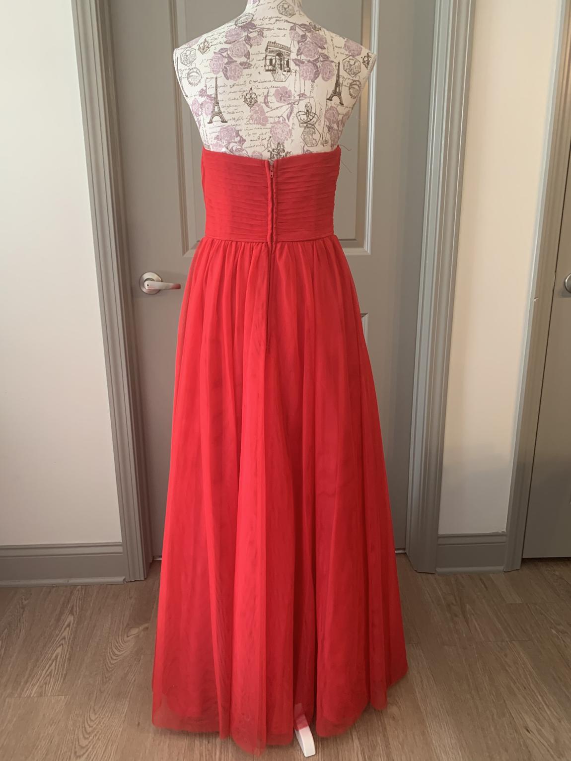 dressy DEB Size 6 Pageant Strapless Sequined Red Ball Gown on Queenly