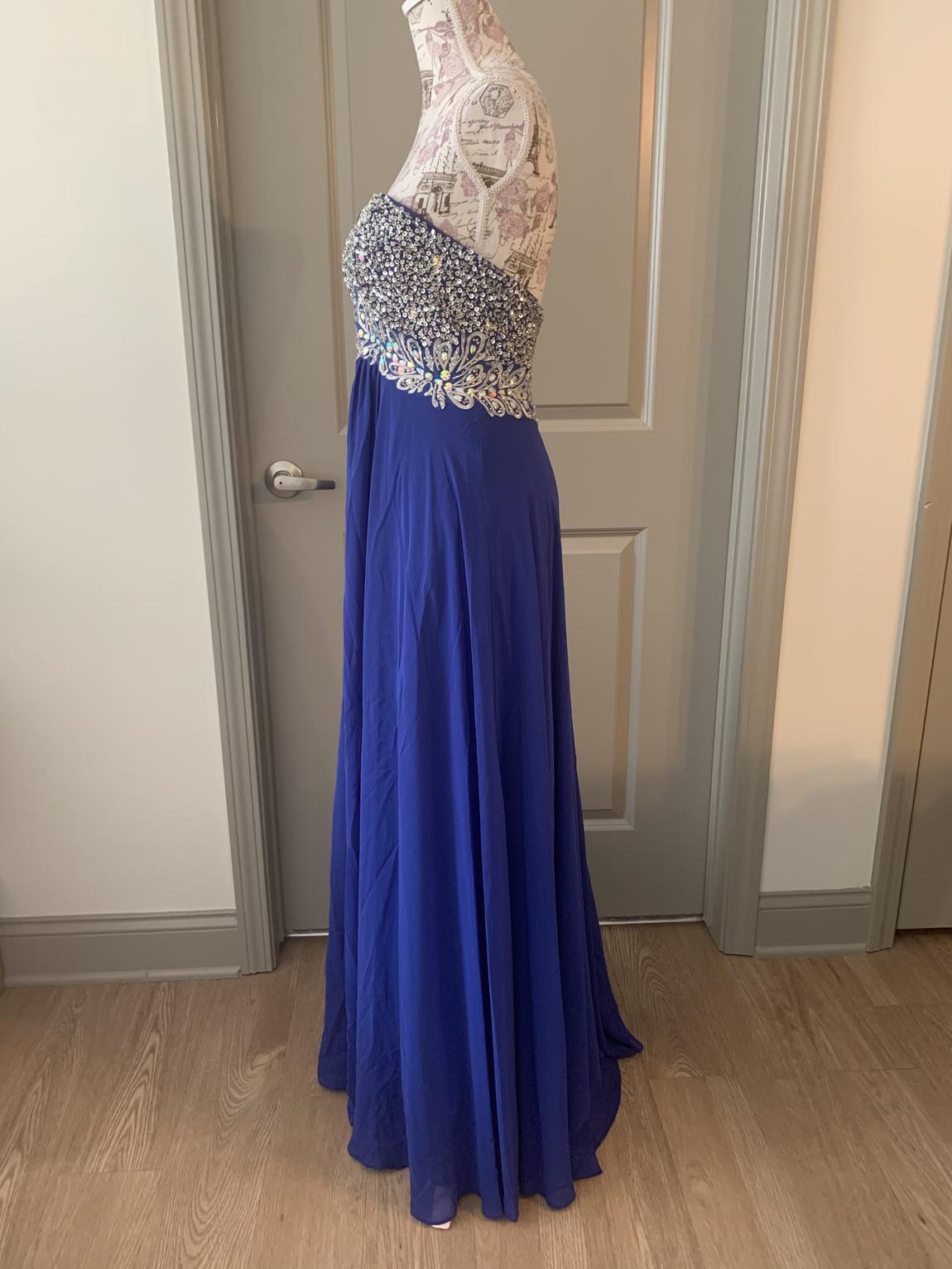 Decode Size 4 Prom Strapless Sequined Blue A-line Dress on Queenly