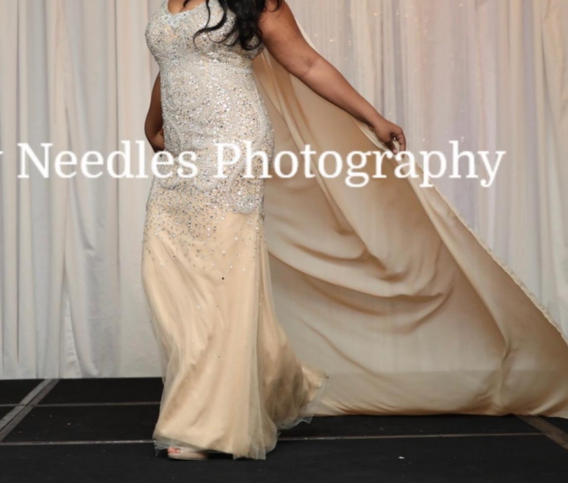Size 10 Sequined Nude Mermaid Dress on Queenly