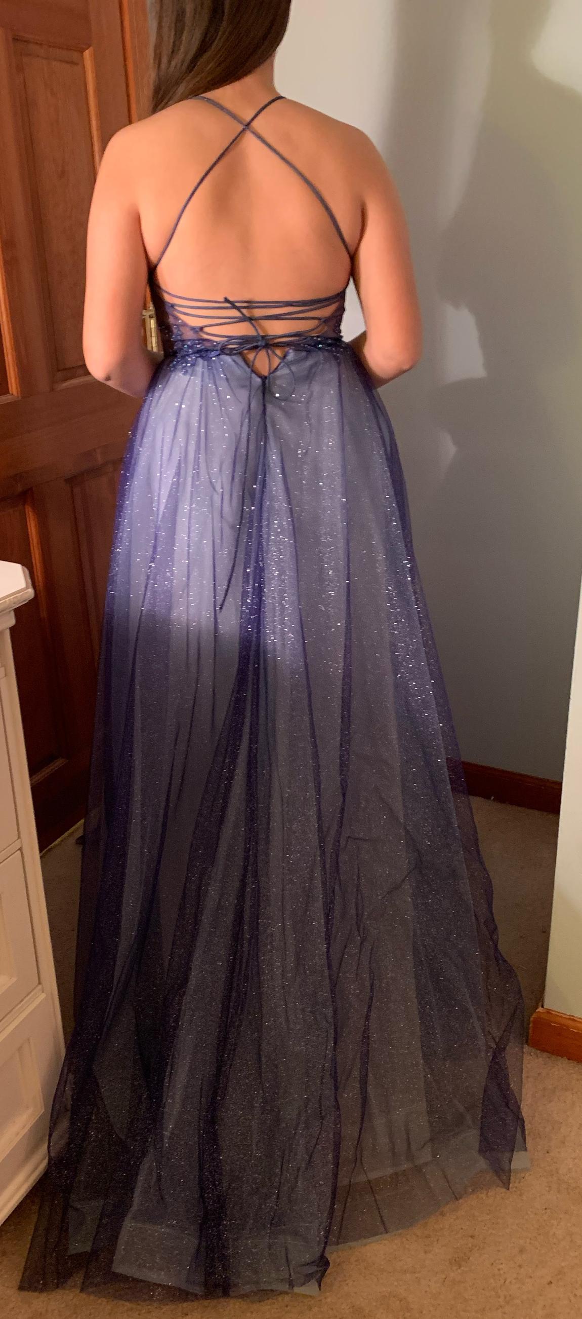 Mon Cheri Size 0 Prom Blue Ball Gown on Queenly