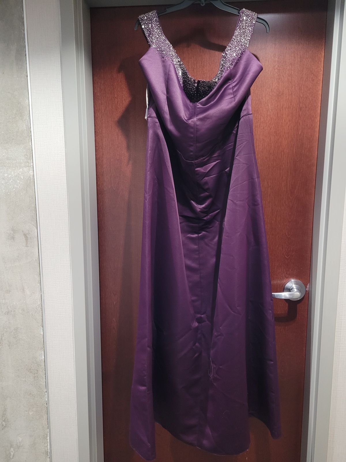 Style P4059 Precious Formals Plus Size 24 Off The Shoulder Purple A-line Dress on Queenly