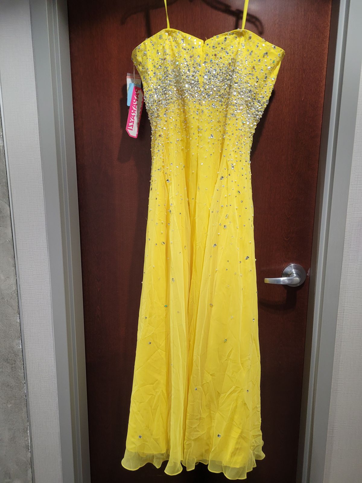 Style 95090 MoriLee Plus Size 24 Yellow A-line Dress on Queenly