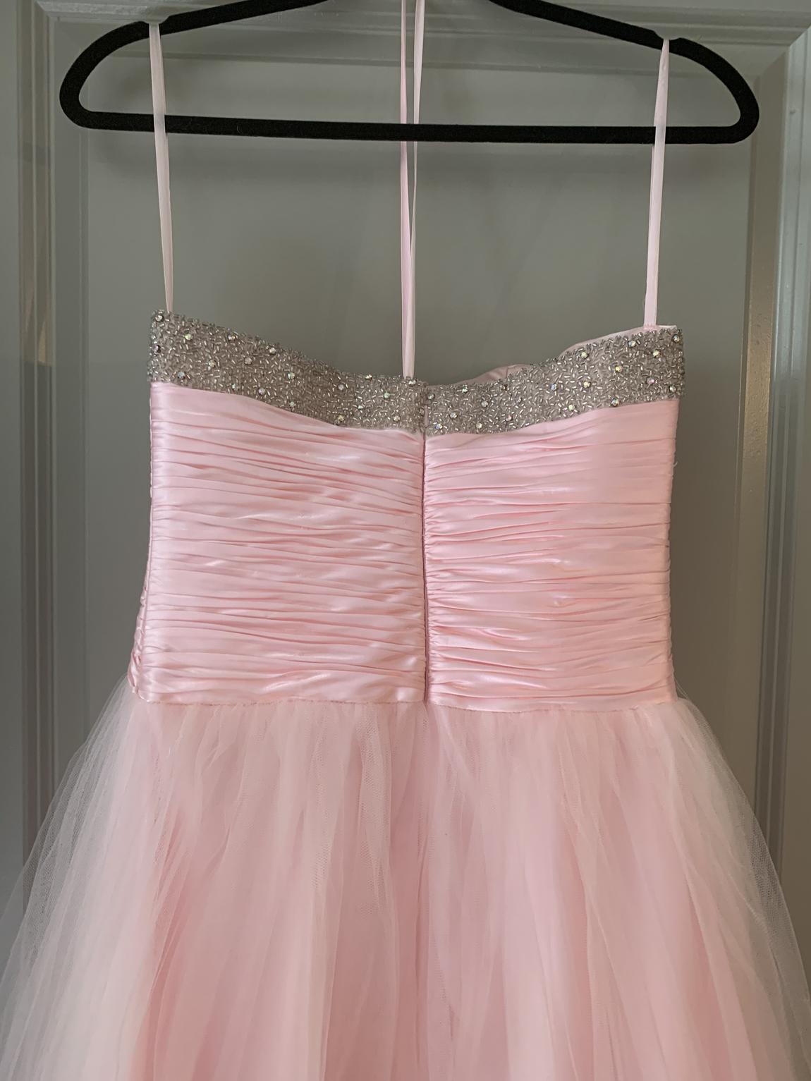 Camille La Vie Size 0 Strapless Sequined Pink Ball Gown on Queenly