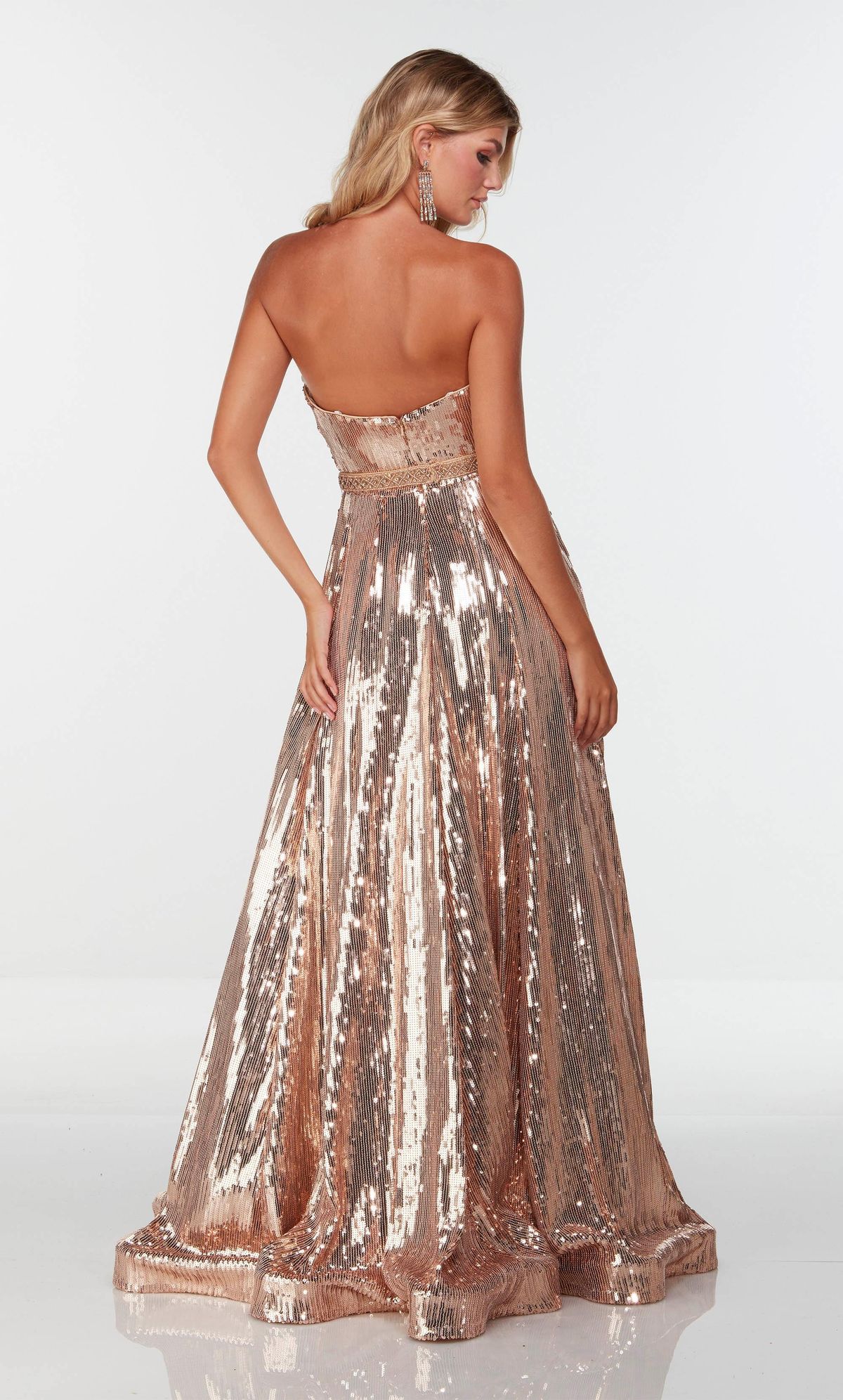 Style 61233 Alyce Paris Plus Size 18 Prom Strapless Sequined Pink A-line Dress on Queenly