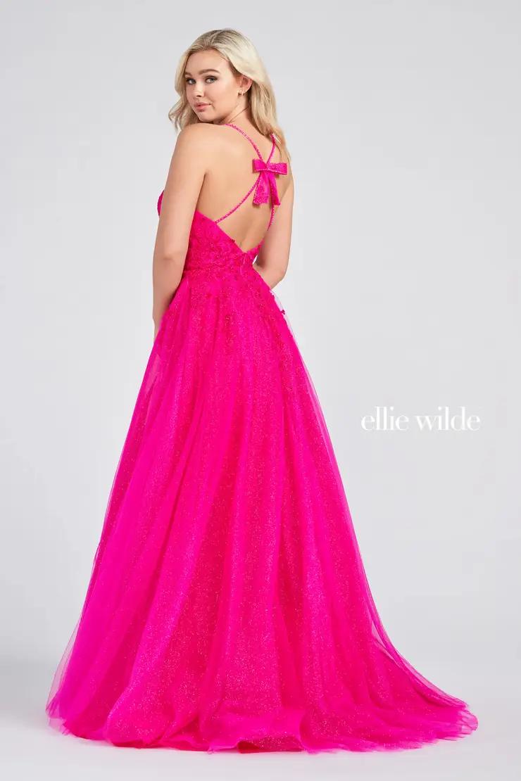 Style EW122014 Ellie Wilde Size 10 Pageant Hot Pink A-line Dress on Queenly