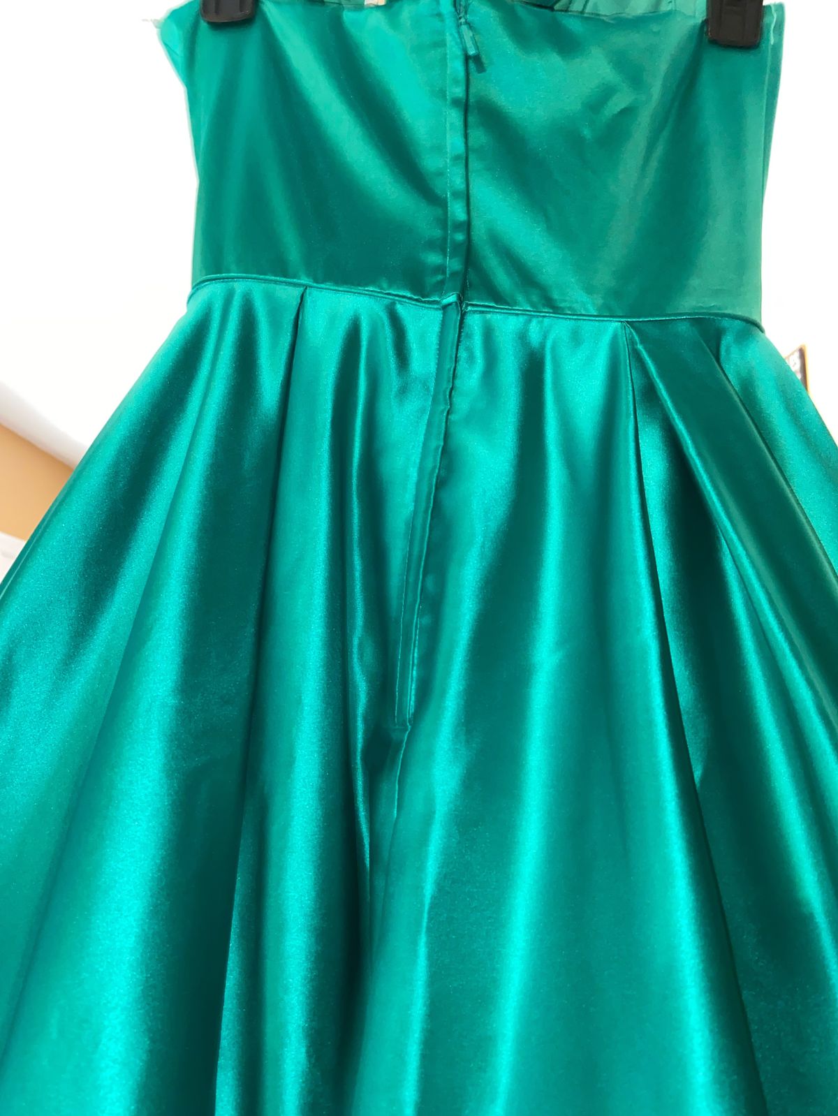 Sherri Hill Size 4 Prom Strapless Sequined Emerald Blue Ball Gown on Queenly