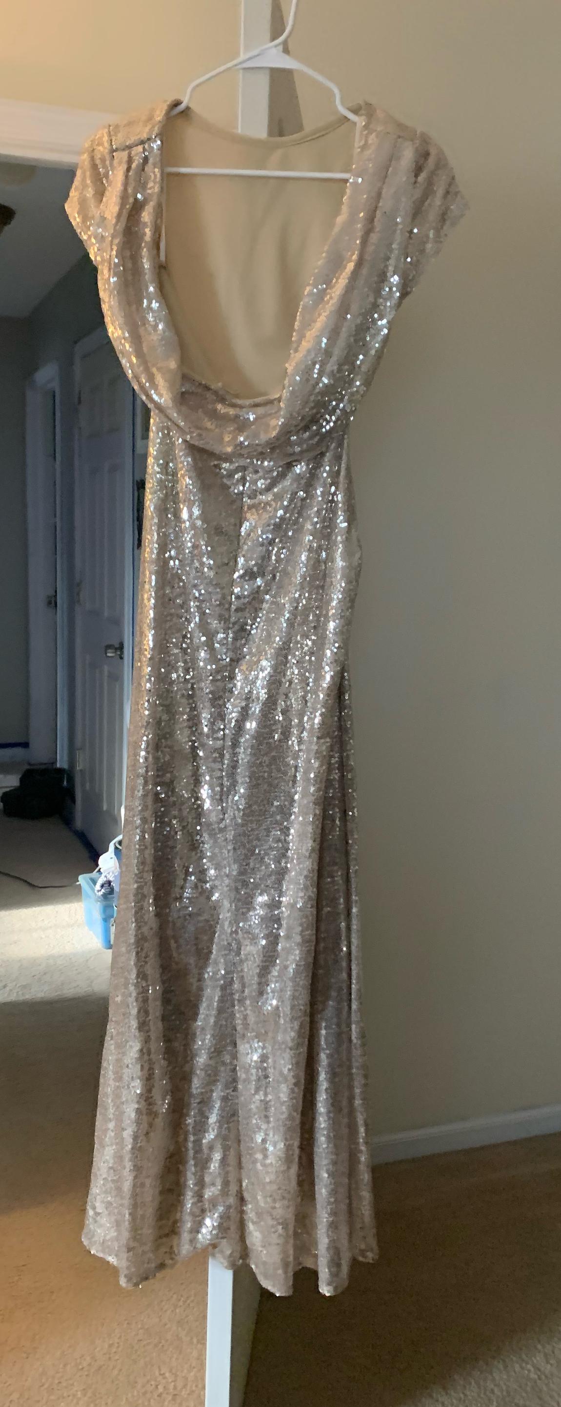 Size 10 High Neck Gold Floor Length Maxi on Queenly