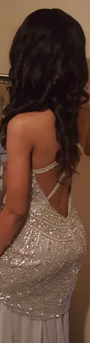 Size 2 Prom Silver Mermaid Dress on Queenly