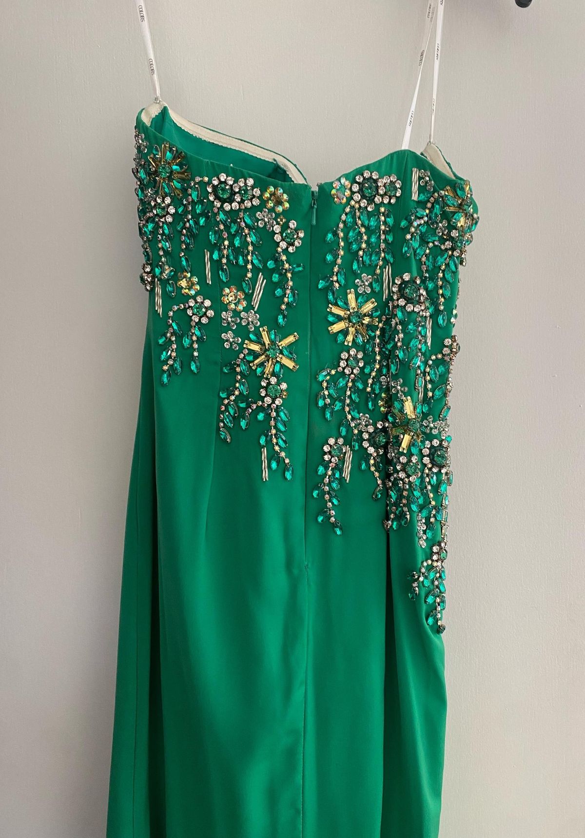 Size 4 Sequined Green Floor Length Maxi on Queenly