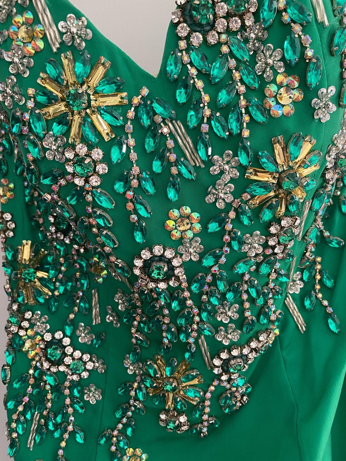 Size 4 Sequined Green Floor Length Maxi on Queenly