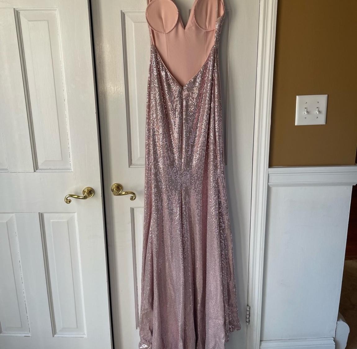 Jovani Size 4 Bridesmaid Plunge Light Pink Mermaid Dress on Queenly